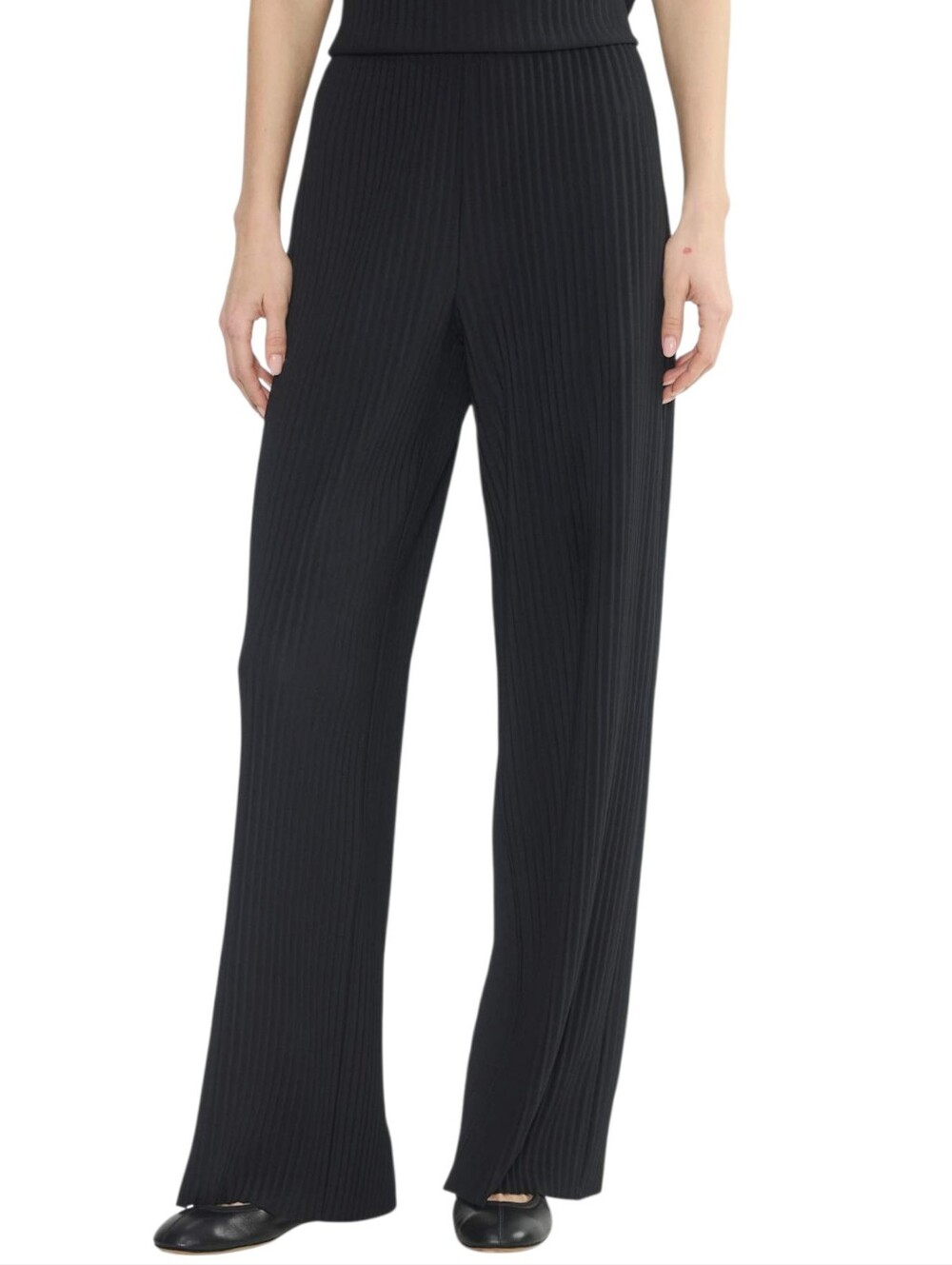 Aritzia Babaton Skilled Pant Women Large Black Pleated Wide Leg
